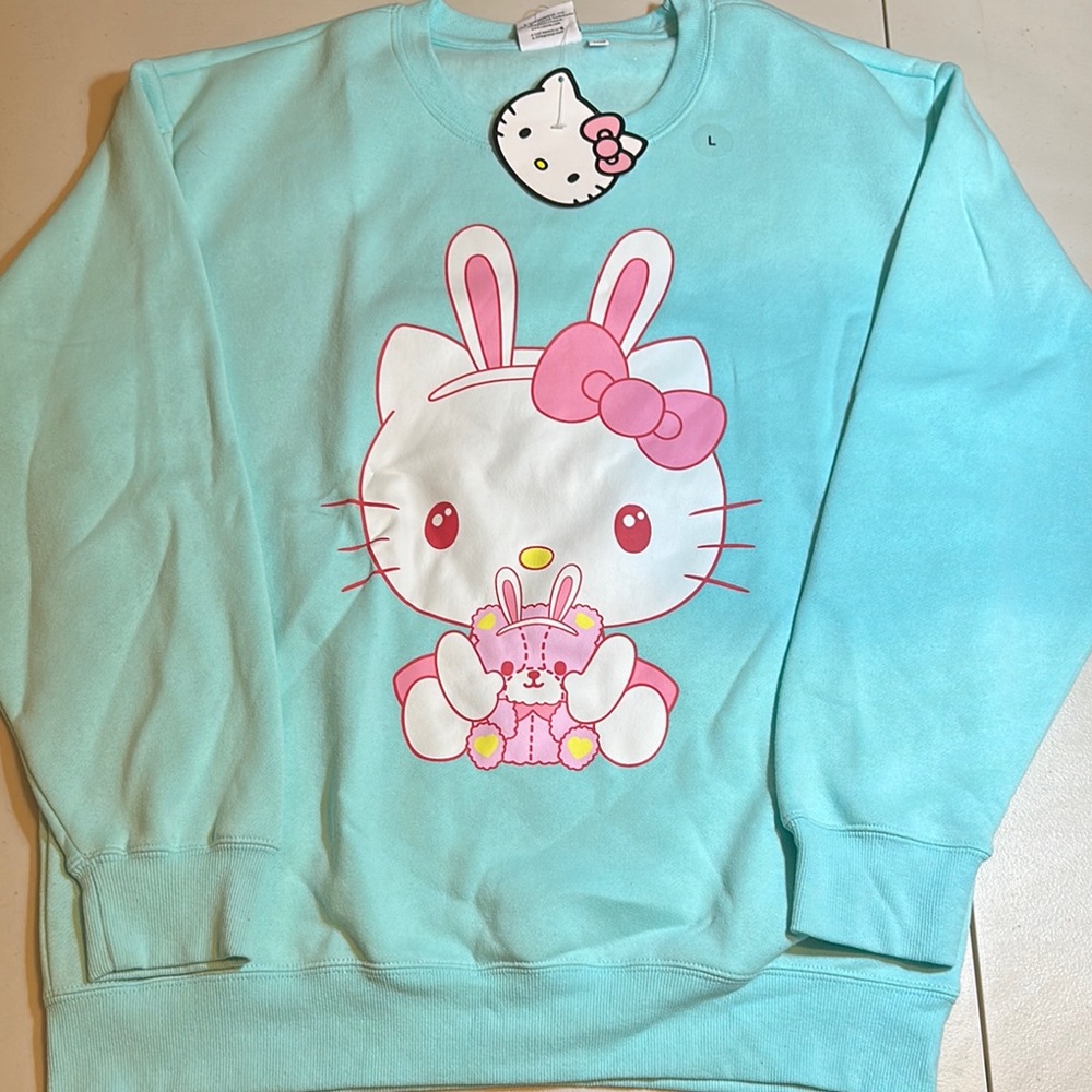 NWT Hello Kitty Blue and Pink Sweatshirt in size Large